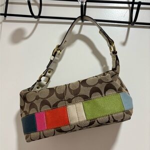 Vintage Coach Multicolor Patterned Clutch